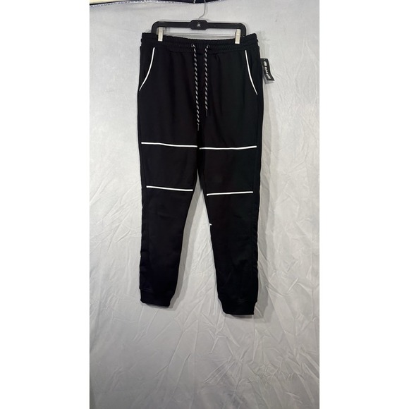 ecko unltd Men's Joggers NEW True Size LARGE Black Drawstring Sweatpants - Picture 1 of 11